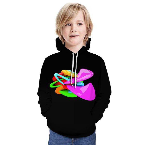 

новой 3d цифровой печати детского свитера с капюшоном детской одежды свитера дна рубашки бейсбол единообразных прохладно и комфортно z1, Black