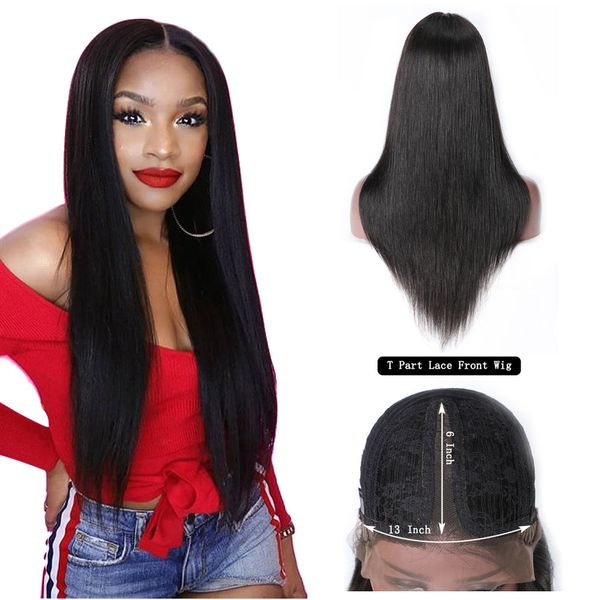 

t часть фронта шнурка человеческих волос парики бразильский прямой парик фронта шнурка для женщин черный волос remy дешевые ким k закрытие l, Black;brown