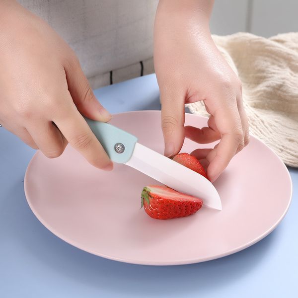 

wholesale fruit ceramic knife ceramic melon and fruit folding portable mini home peeler extra food knives multi-functional peeler folding