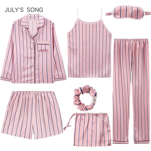 Compre July S Song 2019 Mujeres 7 Piezas Pijamas Conjuntos Mancha