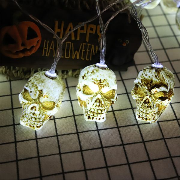 

halloween evil face skull head lights string lamp holiday party decoration string light battery operated halloween decorations jk1909kd