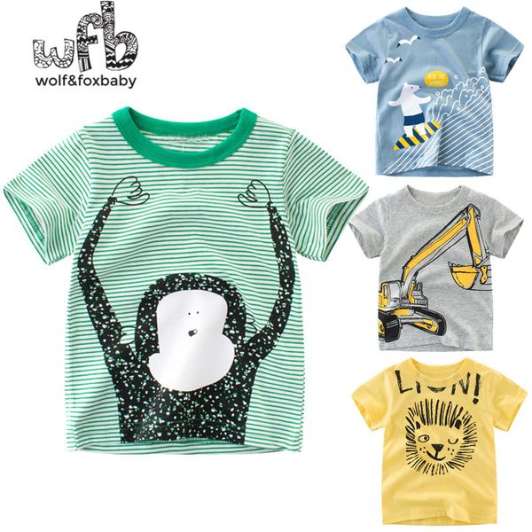 

retail 2-10 years children's striped t-shirt short-sleeve round neck cotton summer print fashion pattern for boys, Blue