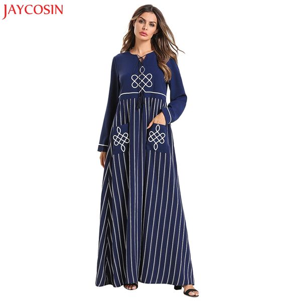 

jaycosin muslim woman dress plus size national robe abaya islamic muslim middle eastern long dress for ladies z427, Red