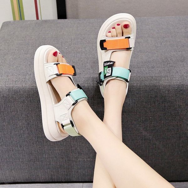 

black platform sandals 2020 summer comfort shoes for women muffins shoe with heel women's heels suit female beige