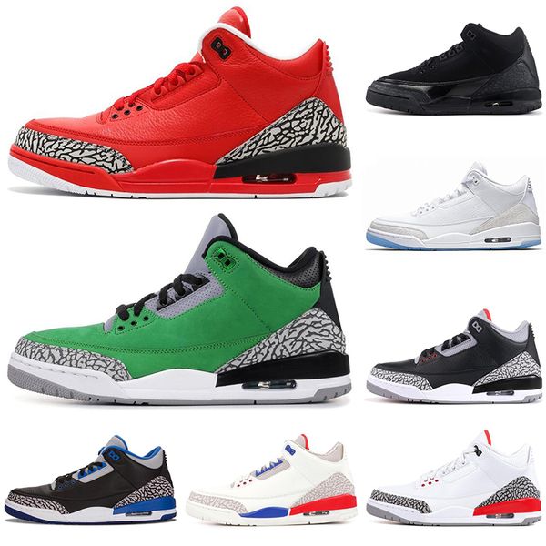 

Fashion Air Jordan Retro 3 Men Basketball Shoes Tinker Black Cement pure money fire red designer mens trainers sports sneakers