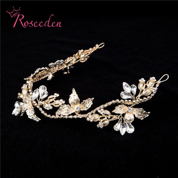 

gorgeous crystal rhinestone hairpiece handmade hair ornaments bridal jewelry wedding party accessories for women re720, Golden;white