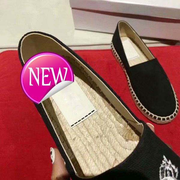 

горячая продажа вышитые соломы обувь голова тигра ленивый вышитые соломы обувь, Black