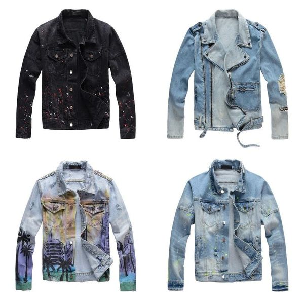 

men's fashion designer jacket men casual brand designer jackets slim casual streetwear vintage mens jean clothing jk424, Black;brown