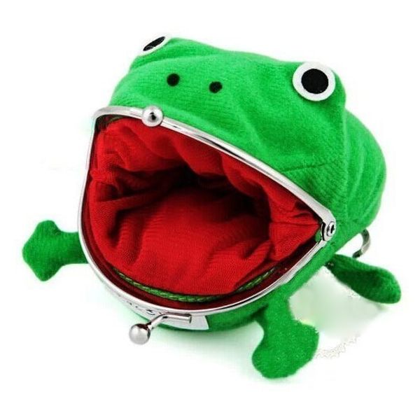 

new brand lovely frog model money pocket anime cartoon wallet coin purse manga flannel wallet cute purse hasp naruto coin holder, Red;black