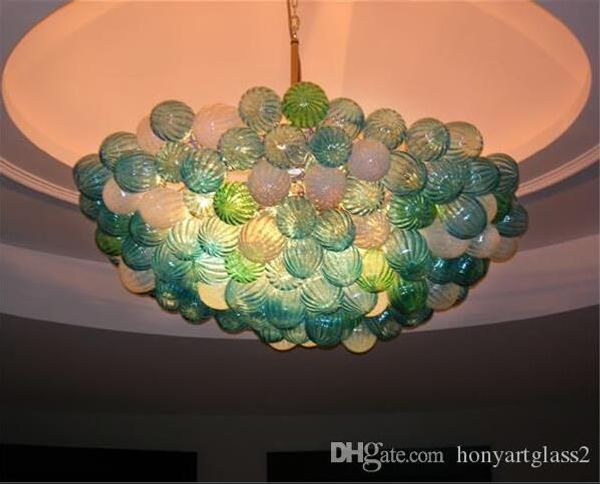 

100% mouth blown borosilicate commercial led light source european italian modern style murano glass chandelier ball