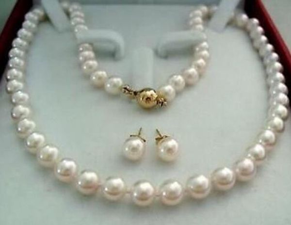 

14k gold brooch 8-9mm white akoya pearl pendant necklace, Silver