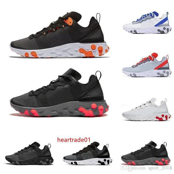 

react 55 element wholesale men women running shoes triple black metallic gold solar red total orange fashion mens trainers sports sneakers
