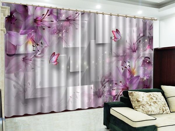 

curtain 3d fantasy pink delicate flowers butterfly 3d flower curtains beautiful comfortable practical curtains