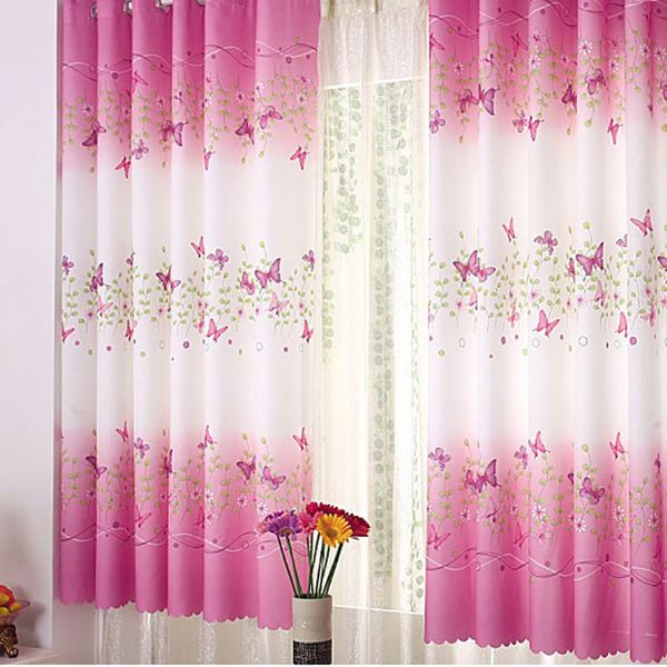 

durable pink romantic butterfly summer style mesh curtains for home decoration