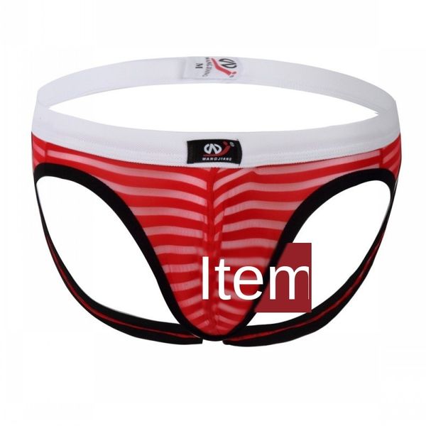 

mens дизайнера wj полоса сетки двойных стрингов брюки сексуальных бедер белье u выпукло карман 4006sd, Black;white