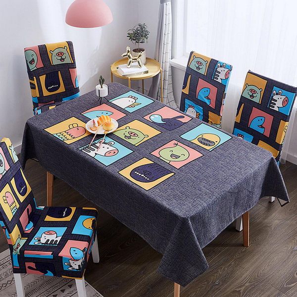

2/4/6 pcs cartoon spandex stretch dining chair covers anti-dirty home decorative slipcovers for banquet wedding dining room