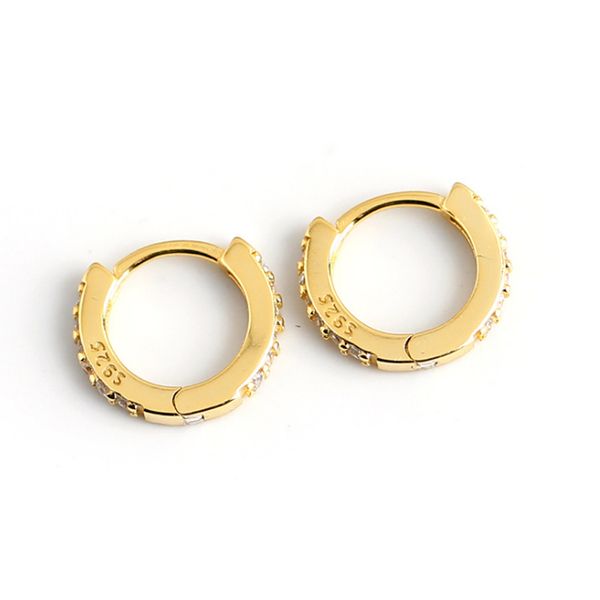 

s925 silver stud earrings fashion retro simple style circle earrings, Golden;silver