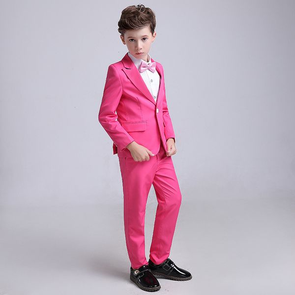 

spring flower boy piano wedding party birthday costumes kids blazer children tuxedo dress suits set h461, Black