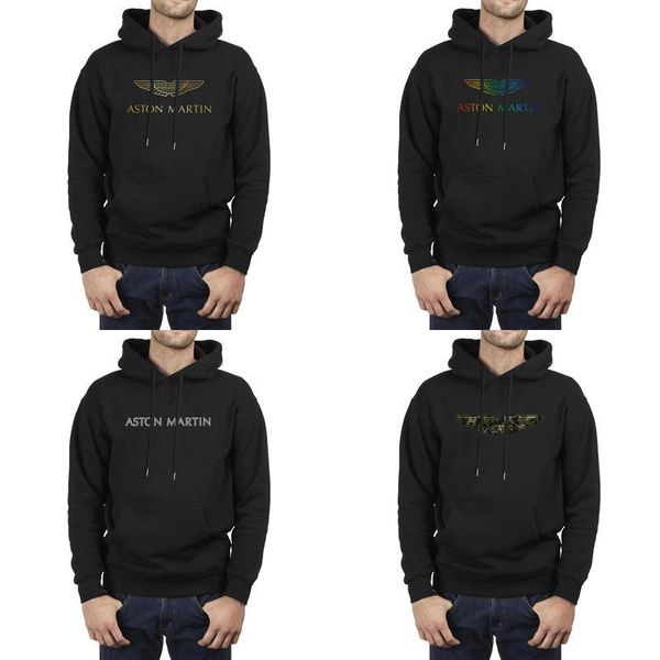 

aston martin martin спортивный автомобиль флэш-золото мужская негабаритных толстовка карман мягкий спортивный am гей-прайд радуга плед печат, Black