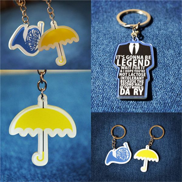 

tv show how i met your mother yellow umbrella blue horn keychain keyring gift toy halloween s collection keychain keyring, Silver
