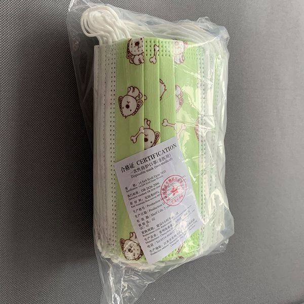 

non-woven disposable mouth respi boys pollution child kids dog face breathable print girls anti green cartoon for kids masks mask itmc