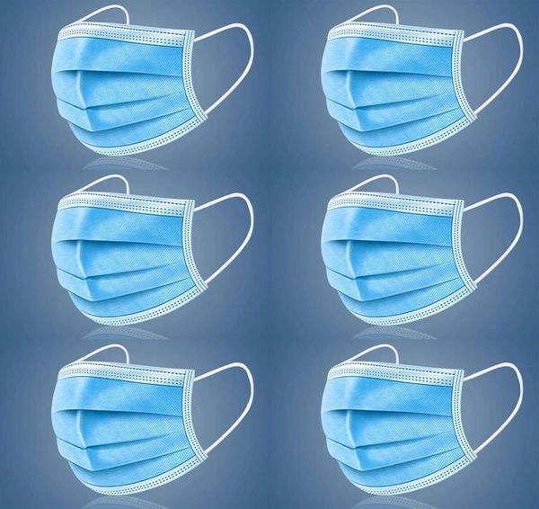 

одноразовые маски для лица с эластичной ушной петлей 3 слойные дышащие и удобные для блокировки пыли эпидемии защитные маски dhl бесплатная