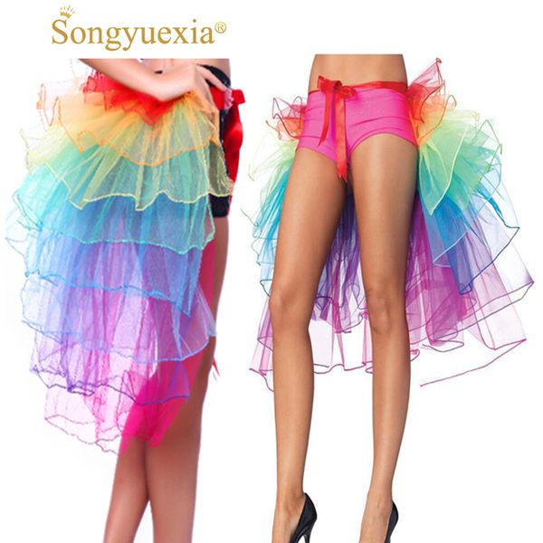 

2017 woman performance tutu skirt rainbow half-body skirt princess thick ballet/latin/modern dance for adult, Black;red