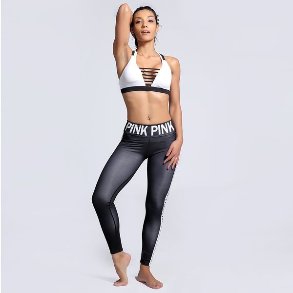 

outdoor s digital printing fitness nine points lady bottom pants leggings, Black