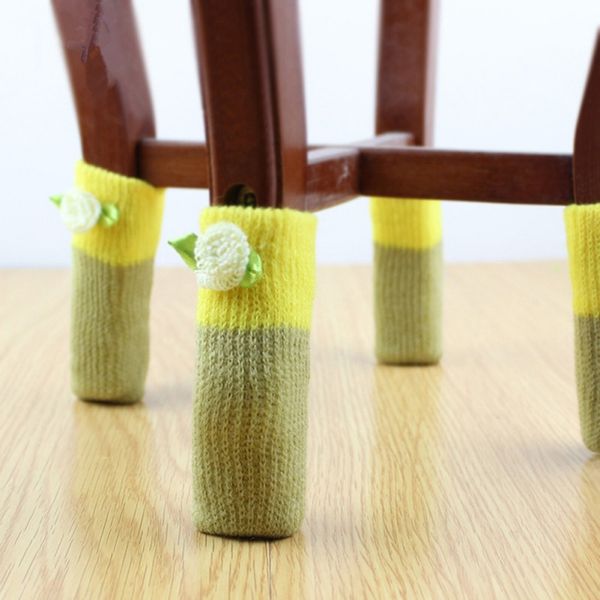 

4pcs table leg cap thicken knit table leg cap home chair protector desk cover furniture accessories