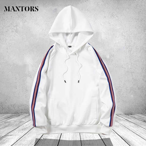 

fashion striped men hoodies 2020 spring autumn male casual hoodies sweatshirts men's brand hip hop sweatshirt streetwear, Black
