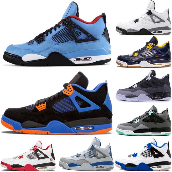 

wholesale Designer Basketball shoes 4 4s white Black cat Bred Cement Royalty Raptors cavs Lightning Oreo mens Athletic sports sneakers 7-12