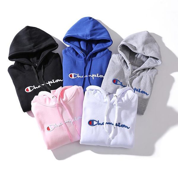 

2018 new fashion hoodie men women sweatshirt size s-xxl 5color cotton blend thick embroidery designer hoodie pullover long sleeve streetwea, Black