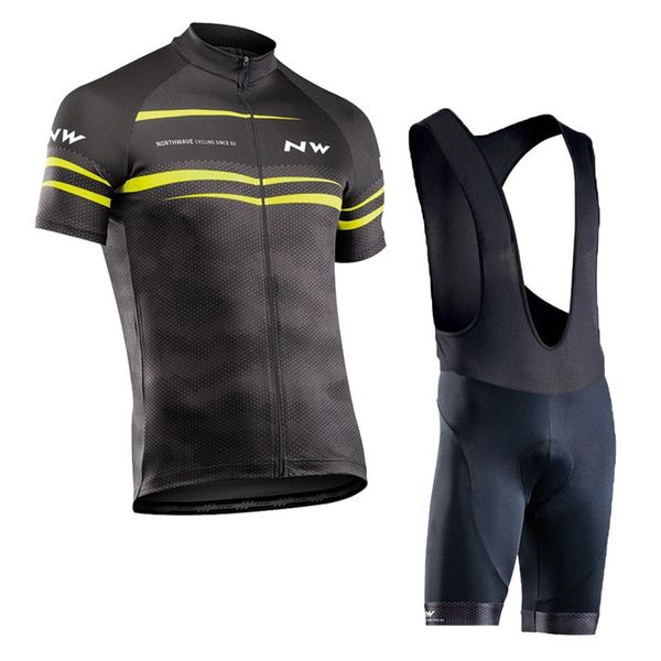 

new nw 2020 northwave team cycling jersey and bib shorts set breathable summer shirt ropa ciclismo men maillot culotte wear, Black;blue