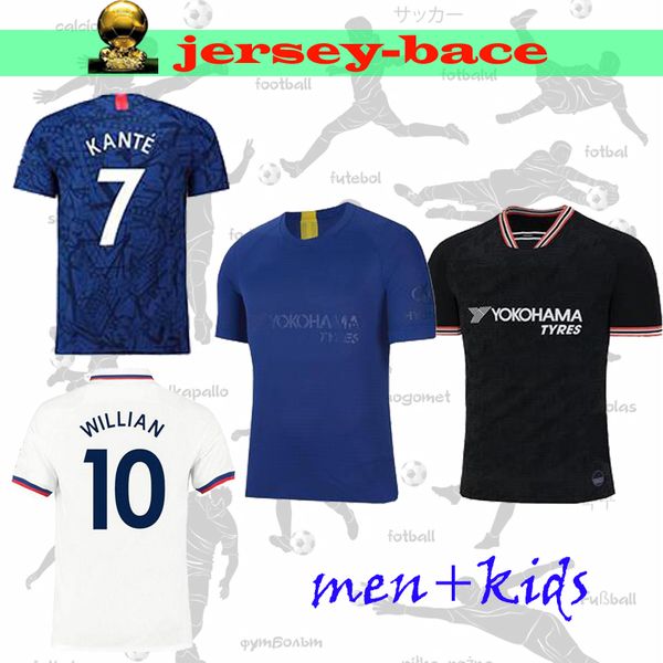 

new 19 20 soccer jersey pulisic home away 3rd kante abraham lampard odoi willan mount giroud jorginho kids men football shirt, Black;yellow