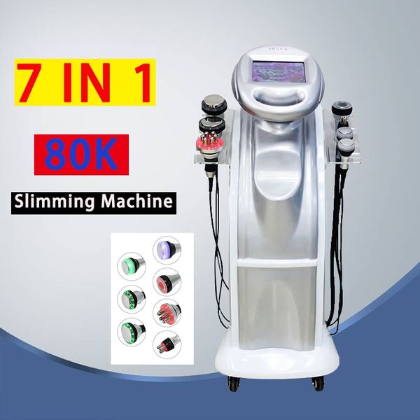 

2019 7in1 80k weight loss removal cellulite reduces ultrasonic vacuum cavitation rf radio frequency slimming cellulite beauty machine2019