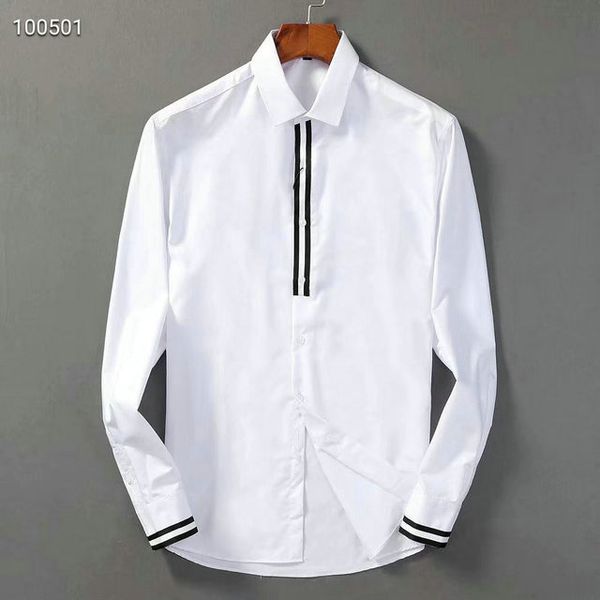 

amn mens designer shirt fashion brand logo luxury trend shirt comfortable sports breathable business wild shirt, White;black