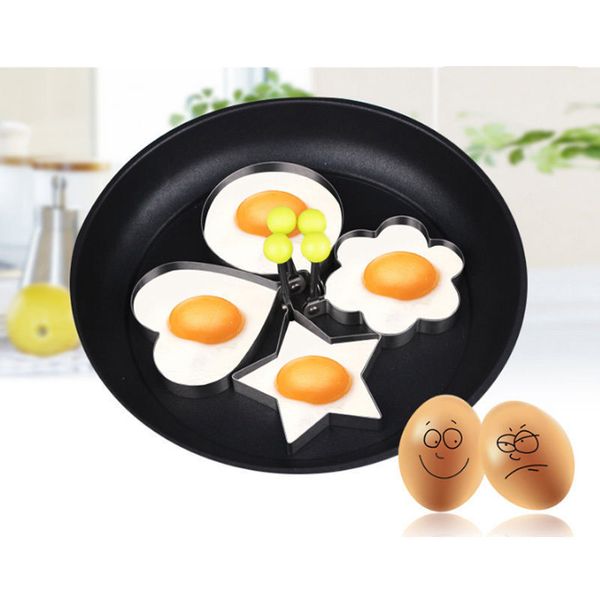 

fried egg pancake shaper mold stainless steel baking egg mould kitchen handheld egg tools