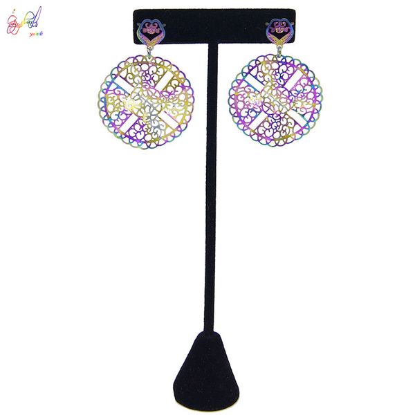 

yulaili multicolor fashion vintage round shape drop earrings for women party accessories earring wholesale, Silver