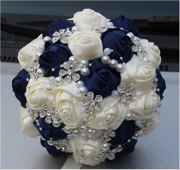 2020 Romântico Big Pearls Rhinestone Bouquet Acessórios para Casamentos Charme Handflowers segurando buquês de noivas decoração nova artificial