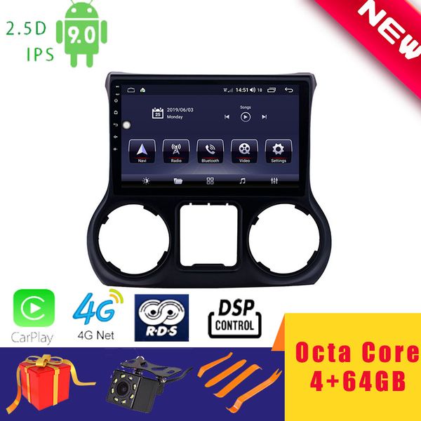 

10.1'' android 9.0 car multimedia player stereo for wrangler 2017 navigation head unit octa core dsp 2.5d+ips 4g carplay car dvd
