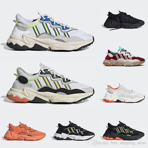 

new ozweego men women casual shoes 3m reflective triple black cloud white solar red neon green pride breathable sneakers outdoor walking
