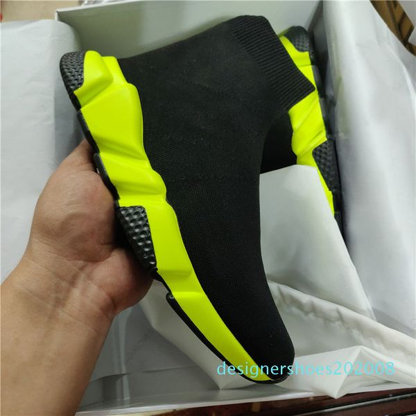 

2020 дизайнерские кроссовки speed trainer runner черный красный тройной черный модные плоские носки сапоги повседневная обувь [с коробкой] 2, Black