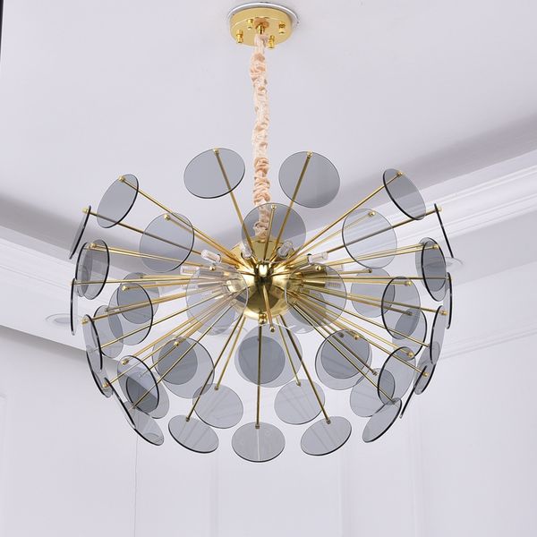 

современные роскошные светодиодные люстры светло-золотое стекло творческого искусства nordic простой ресторан американский стиль спальня люс