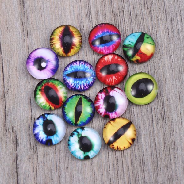 

200pcs diy mosaic glass interchangeable crystal glass dragon eye multi color buttons snaps cabochons for bracelets making