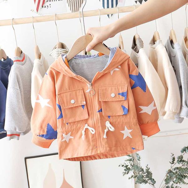 

2020 children spring and autumn full hooded trench kids boys and girls outdoor clothes, Blue;gray