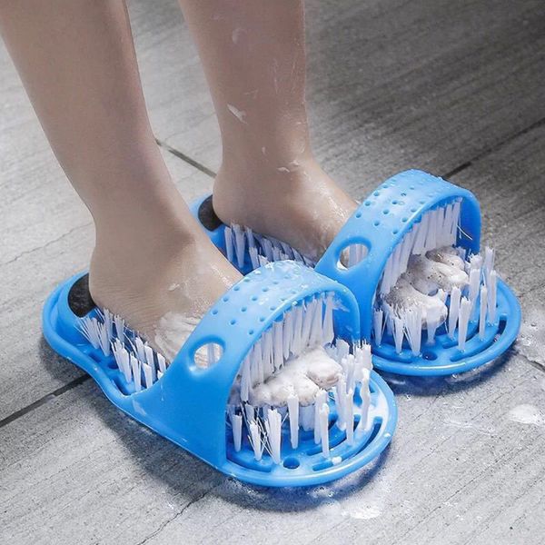 

strange lazy people wash their feet and massage slippers the sole has strong adsorbing force and is not easy to slip, Black