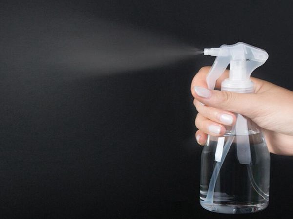 Flacone spray trasparente da 200 ml Disinfezione alcol Piccolo annaffiatoio Imballaggio in plastica per animali domestici Vaso per annaffiatoio conico