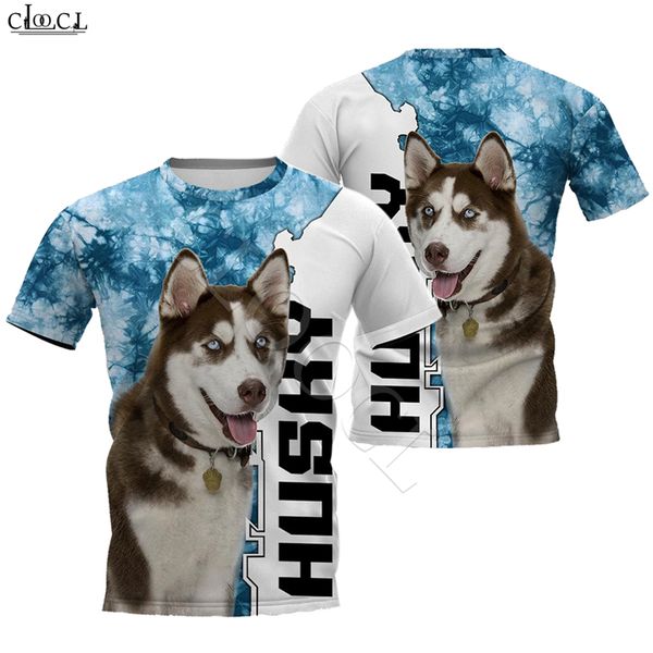 

2020 fashion animal husky dog sky 3d full printed t-shirt men women harajuku casual pet dog design punk style, White;black