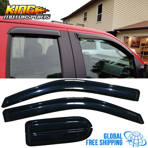 

fits 04-14 ford f150 supercab extended cab acrylic window visors 4pc set global ing