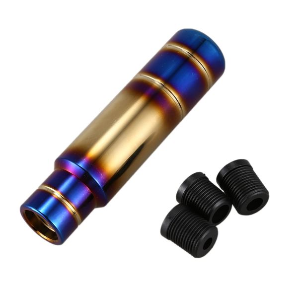 

new burnt blue style gold aluminum 13cm gear shift knob shifter lever head for universal car